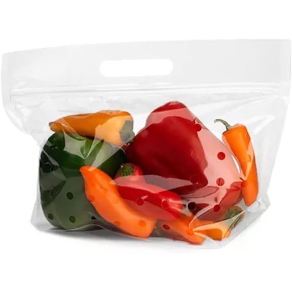 Fantapak Produce Bag 10 x 6.5-2mil - Zip Closure – Vented | 500/Case