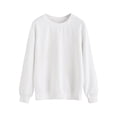 thumbnail image 1 of Femmes Col Rond Manches Longues Couleur Unie Basique Pull T-Shirt, 1 of 2