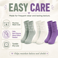 thumbnail image 2 of Girls High Low Textured Crew Socks, 3 Pack, Soft Breathable Every Day Socks, WHITE, M, 2 of 8