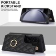 thumbnail image 5 of ELEHOLD for Samsung Galaxy Z Fold 6 Wallet Case,Luxury Premium Diamond Leather Rotatable Ring Credit Card Cash Slot Magnetic Clasp Kickstand Shockproof Protective for Samsung Galaxy Z Fold 6,Black, 5 of 7
