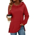 thumbnail image 2 of yillto Women Sweatshirt with Pockets Baggy Crew Neck Pullover Casual Loose Shirts with Pockets, 2 of 8