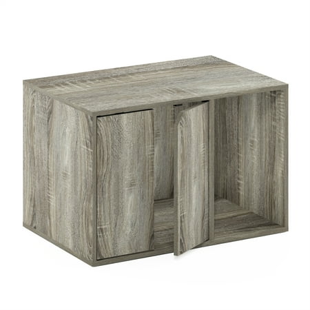 Furinno Peli Small Litter Box Enclosure in French Oak Grey
