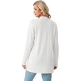 thumbnail image 4 of JWD Women's Open Front Cardigan with Pockets Long Sleeve Lightweight Casual Sweater White M, 4 of 6