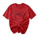 thumbnail image 1 of Primavera Top Mujeres Moda Casual Nueva Cinta de Arco Impresa Cuello Redondo Camiseta de Manga Corta, Camiseta de Cuello Tripulado, 1 of 8