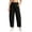 Black #022, variant on Barrel Sweatpants Women, Lightweight Fall Baggy Sweatpants High Waisted Wide Leg Cropped Workout Pants with Pockets M