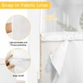 thumbnail image 3 of No Hook Shower Curtains with Snap-in Liner Set, Teal Tulip Butterfly Waterproof Hotel Style Bathroom Shower Curtain, Beige Turquoise Floral Vintage Rustic Breathable Mesh Top Bath Curtains 66''x72'', 3 of 9