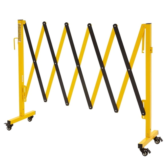 Guardian Expandable Steel Safety Barrier with Locking Wheels for Traffic Control