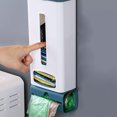 thumbnail image 3 of Wall-Mounted Plastic Bag Dispenser Garbage Trash Bags Storage Box, Dark Blue, 3 of 5