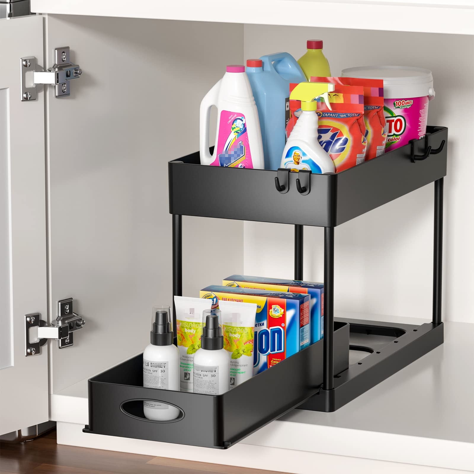 Libeder Under Sink Organizers and Storage,2 Tier Sliding Bathroom Cabinet  Organizer with Hooks& Cup,Under Sink Storage Shelf with Pull Out Drawer for  Kitchen,Bathroom,Restroom - Yahoo Shopping