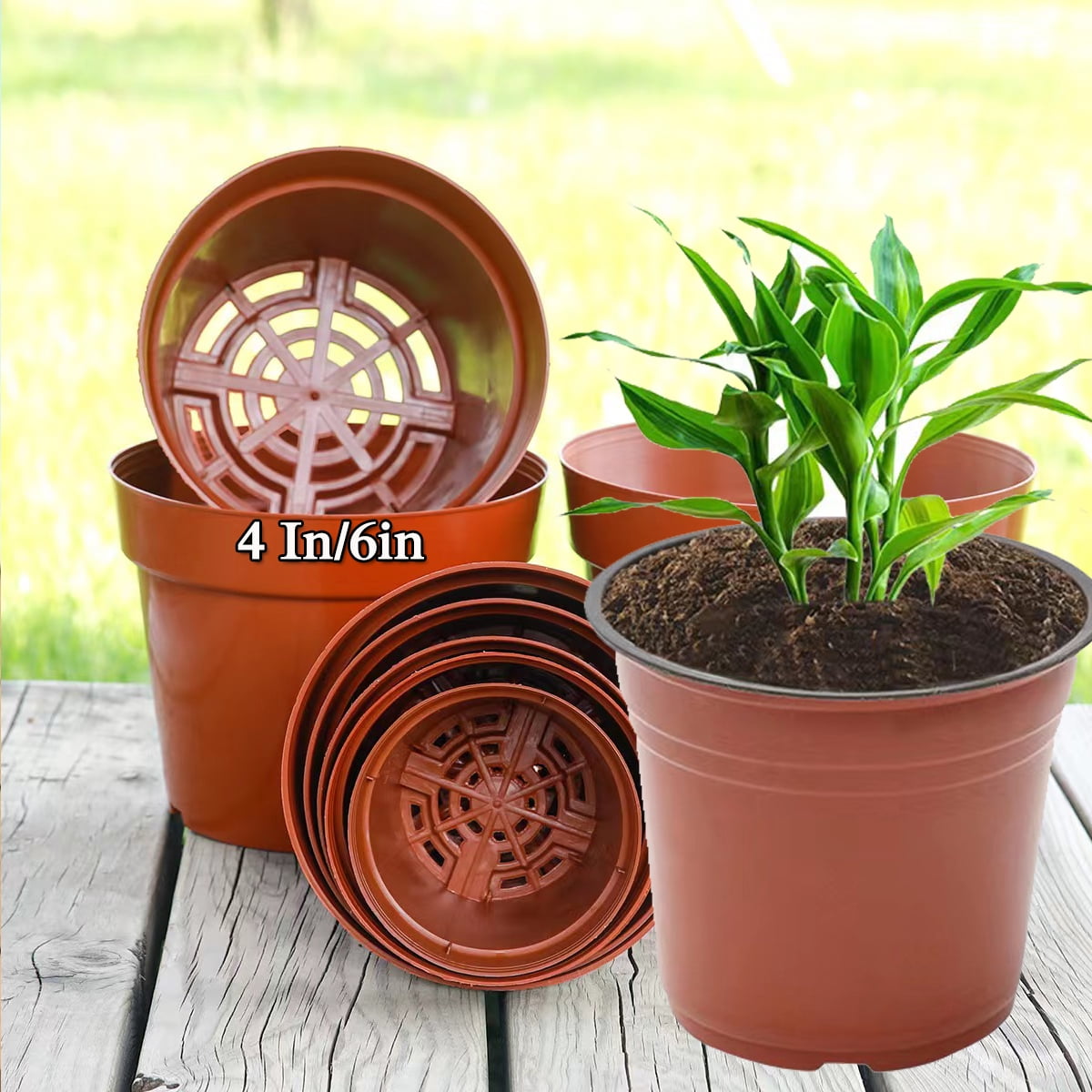 4"/6"Plastic Plants Nursery Pot,Seed Starting Pots