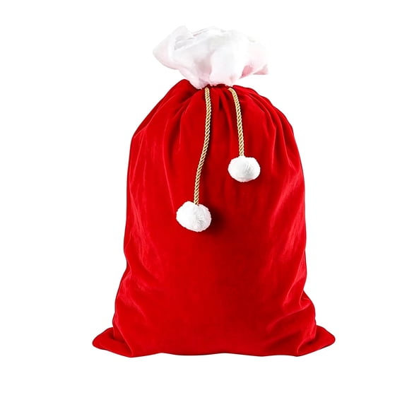 FXMLRLK 1 Piece Christmas Velvet Santa Gifts Bag 19.69x27.56 Inch Red Santa Gift Sack with Drawstring Christmas Gift Presents Bags for Xmas Present Toys Holiday Party Supplies