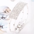 thumbnail image 5 of UDIYO Party Fashion Women Shiny Square Rhinestone Inlaid Bracelet Bangle Jewelry Gift, 5 of 6