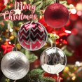 thumbnail image 4 of 30Pcs 6CM Christmas Pendant Color Balls Hand-painted Matte Finish Stripe Pattern Decorative Christmas Tree Decoration Fade Resistant Multi Finishes Decorative Christmas Balls for Party, 4 of 8