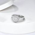 thumbnail image 2 of Auory Solitaire Heart Halo Ring with White Gold Plated for Women—Timeless Heartbeat, 2 of 10