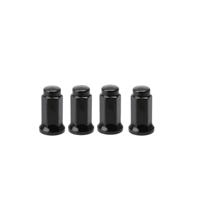 Tusk Flat Base Lug Nut 10mm x 1.25mm Thread Pitch w/14mm Head Black (4 Pack) for Arctic Cat - Textron THUNDERCAT H2 4X4 AUTOMATIC 2008-2010