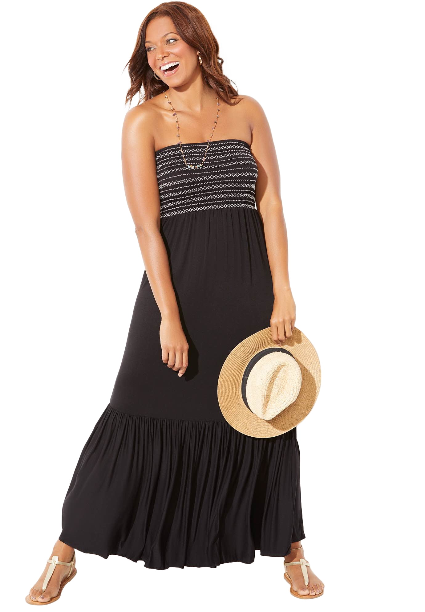 Karlie Smocked Bandeau Maxi Dress Cover ...