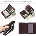 thumbnail image 4 of SCHLATUM Men's Genuine Leather Bifold Wallet with RFID Blocking, 15 Card Slots, 2 Cash Compartments and ID Window , Coffee, 4 of 7
