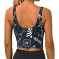 thumbnail image 3 of Haiem Anchors and Lighthouse Pattern Womens Sports Bra - U Neck Padded Low Impact Yoga Bra Workout Crop Top Gym Moisture-Wicking Workout Vest -Large, 3 of 9