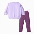 thumbnail image 5 of TOWED22 Toddler Baby Girl 2 Piece Fall Winter Clothing Set Fall Winter Long Sleeve Round Neck Tee and High WaistJoggers Outfits Warm(Purple,5-6 Y), 5 of 9