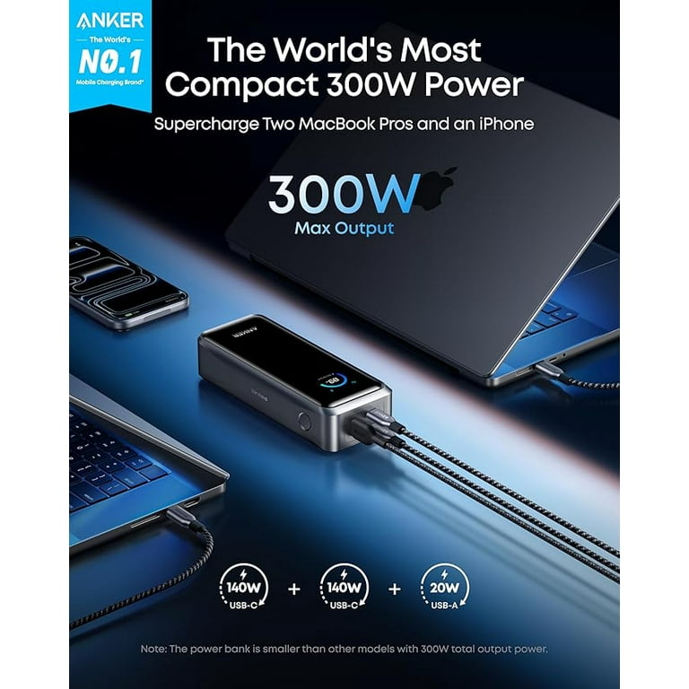 【新品】Anker Prime Power Bank 26250mAh 300W Anker Prime Power Bank, 26,250mAh 3-Port Portable Charger with