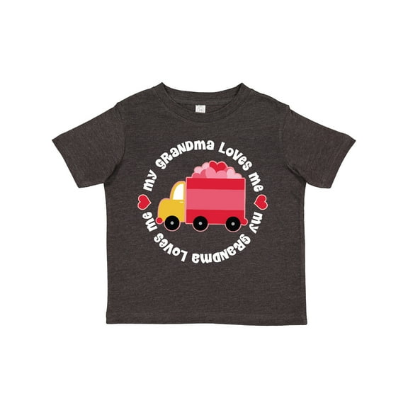 Inktastic Grandma Loves Me Valentine Truck Kids Boys or Girls Toddler T-Shirt