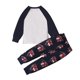 thumbnail image 4 of Odeerbi 1-9 Años Niños Niñas Pijamas de Algodón Otoño Long Johns Manga Larga Raglan Tops Pantalones Conjunto Suave Imprimir Sleepwear Dos Piezas Pijama Set, 4 of 9
