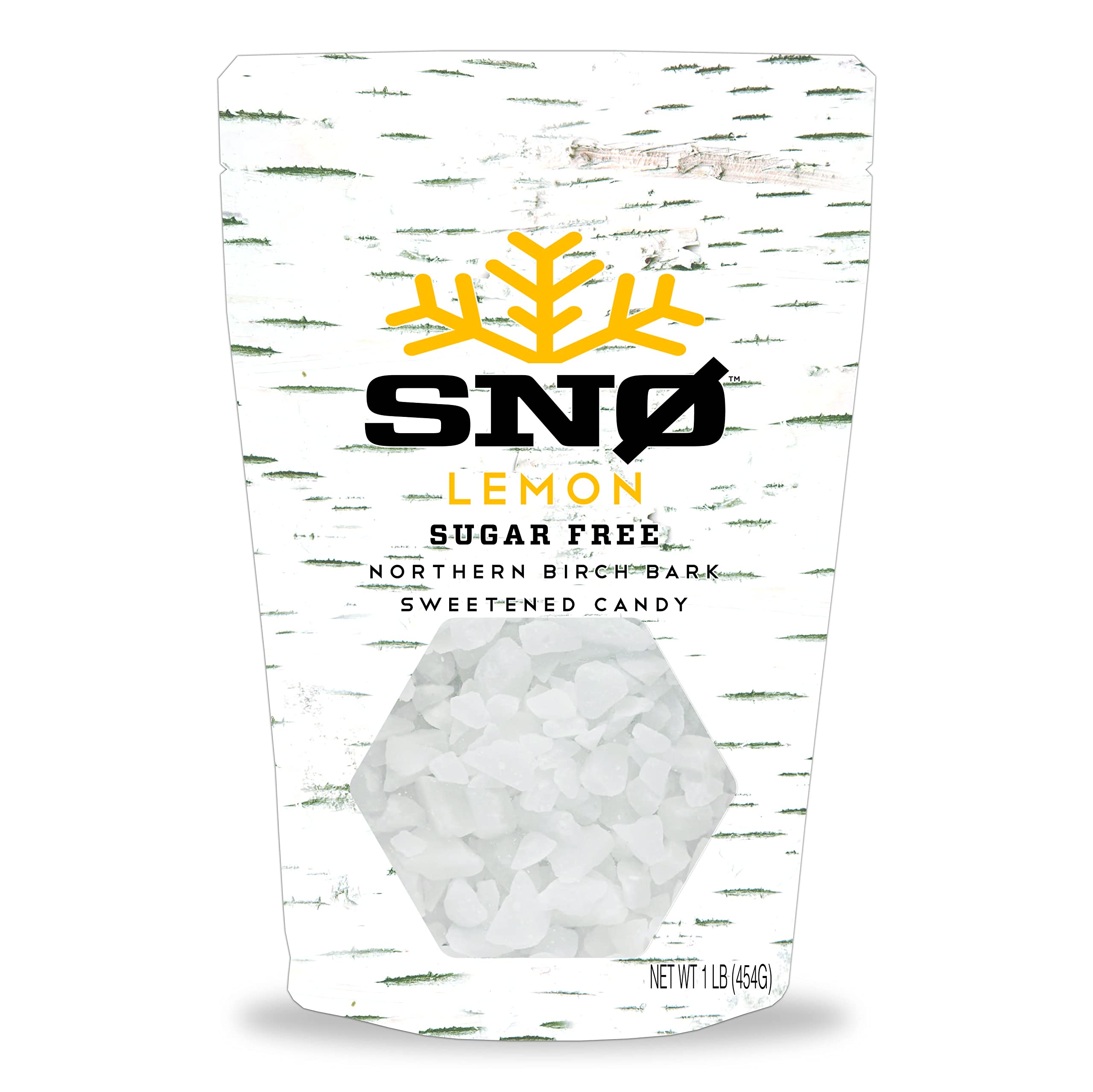 Lemon Xylitol Candy Chips SNØ 1LB Bag SugarFree Candy With Only 2