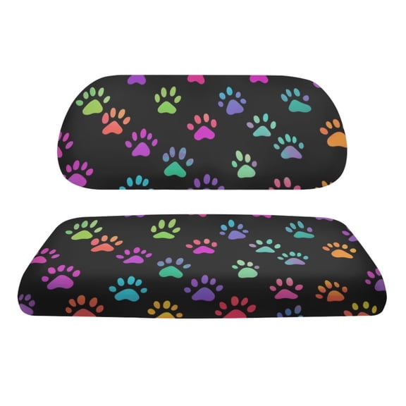 Uorisanigo Cute Dog Paw Print Golf Cart Seat Covers Durable Seat Cushion and Backrest Pad Easy to Install Seat Cushion Golf Cart Accessories for Club Car and More 2-Seater Golf Carts