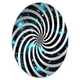 thumbnail image 2 of Designart "Quantum Vision in Blue Geometry II" Geometric Vortex Round Wall Mirror - Oval Printed Decorative Mirror - Multiple Color Options, 2 of 5