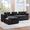 Black, variant on 93.7" L-shaped Upholstered Sofa, Comfy Chenille Couch with 5 Pillows, Oversized Sectional Sofa with Wooden Storage Compartment for Living Room, Black