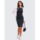 thumbnail image 3 of Vestido CRZ YOGA Butterluxe Midi sin mangas con fruncidos azul marino XL, 3 of 4