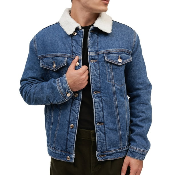 Chamarra vaquera de mezclilla MCHK Interior de borrego