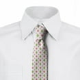 thumbnail image 2 of Spring Necktie, Abstract Leaves with Flowers, Dress Tie, 3.7", Pastel Pink Avocado Green, by Ambesonne, 2 of 3