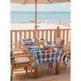 thumbnail image 2 of Outdoor Tablecloth with Umbrella Hole for Patio/Picnic/Party/Camping, Independence Day Waterproof Table Cloth Rectangle Table Cover Washable, Poppy Blue Floral Buffalo Plaid (60"x 84"), 2 of 8