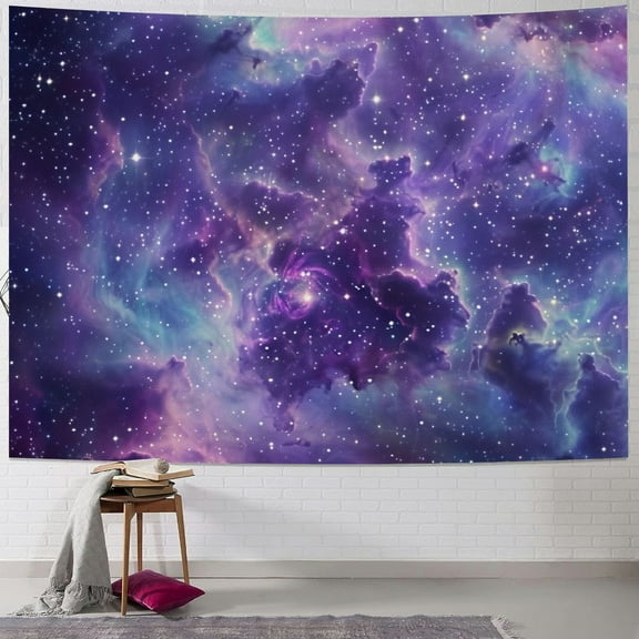 Autua Star Cluster Purple Sky Stars Tapestry Wall Hanging Unique Style Home Wall Decor Art for Living Room Bedroom Apartment Farmhouse Dorm 40x30inch