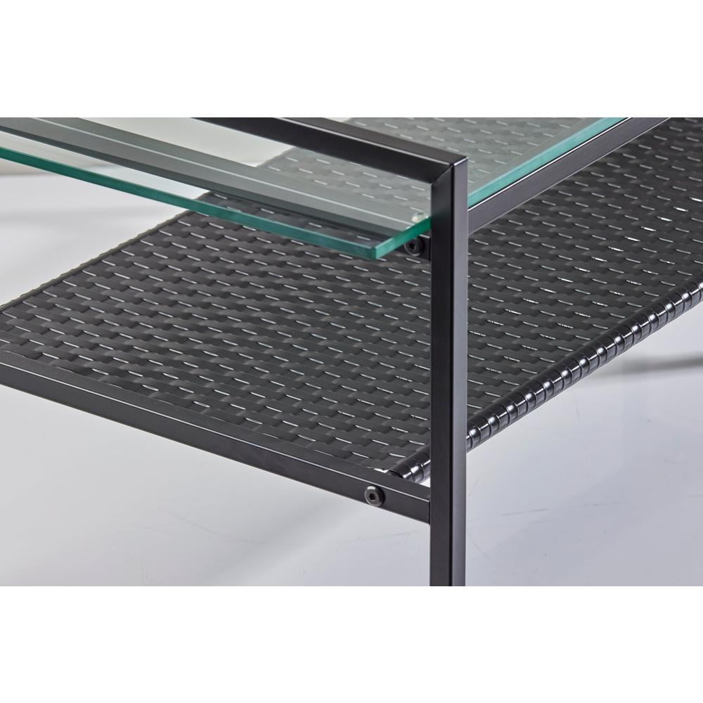 Adesso Pearson Coffee Table, Black, Glass