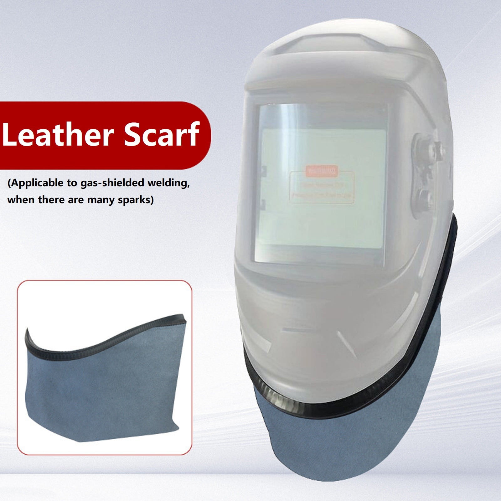 Wraparound Welding Helmet Bib Black Anti-Scald Splash Scarf Removable Weldingbib Leather Scarf