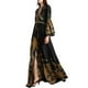 thumbnail image 1 of Saudi Dubai Muslim Women Vintage Printed Elegant Evening Robe Flared Sleeves Split-front Banquet Maxi Dresses, 1 of 5
