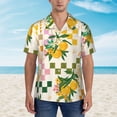 thumbnail image 5 of Uemuo Fruit Printed Regular Fit Short Sleeve Casual Hawaiian Shirt for Men,Aloha shirt,Tropical shirt,Floral print shirt,Vacation Beach shirt-Small, 5 of 9