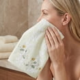 thumbnail image 6 of Unique Bargains Cotton Jacquard Hand Towels with Floral Embroidery Green 1pc 27" x 13", 6 of 8