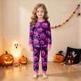 thumbnail image 2 of Cdudpw Halloween 2 Piece Girls Pajamas Kids Long Sleeve Top and Pants Pajamas Pjs Sleepwear Set for Toddler Little Girls Outfits(A003-Grey), 2 of 9