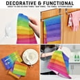 thumbnail image 6 of Multi-Purpose Kitchen Towels 28x18 Inch Dishcloths with Hanging Loop Decorative and Practical Towels for Kitchen, Dining Watercolor Rainbow Colors, 6 of 6