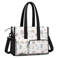 thumbnail image 2 of Teacher Tote Bag,White Fairy Castle Pattern Teacher Utility Tote Bag,Large Work Tote Bags for Women with Multiple Pockets,Top Zipper Closure,13.8x10.6x6.7 Inch, 2 of 5