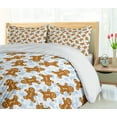 thumbnail image 5 of Ambesonne Gingerbread Man Duvet Cover Sets, Tile, 2-King, Pale Caramel Pale Blue, 5 of 7
