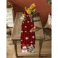 thumbnail image 4 of Table Runners 70 Inches Long Dress Scarves, Christmas Farmhouse Coffee/Dining/Kitchen Table Decor, Holiday Table Runner, Winter Snowman Snow Pine Tree Red Black Plaid 13x70 Inch, 4 of 7
