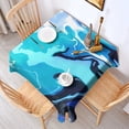 thumbnail image 2 of Square Tablecloth, Waterproof Polyester Table Cover, Wrinkle Resistant & Washable Fabric for Dining, Kitchen, Picnic, 60x60in(152x152cm), Liquid & Marble Print, 2 of 6