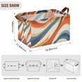 thumbnail image 7 of Yayeee Foldable Storage Basket for Shelves with Handles Waterproof Cloth Bins, Beige Abstract Wavy, 7 of 7