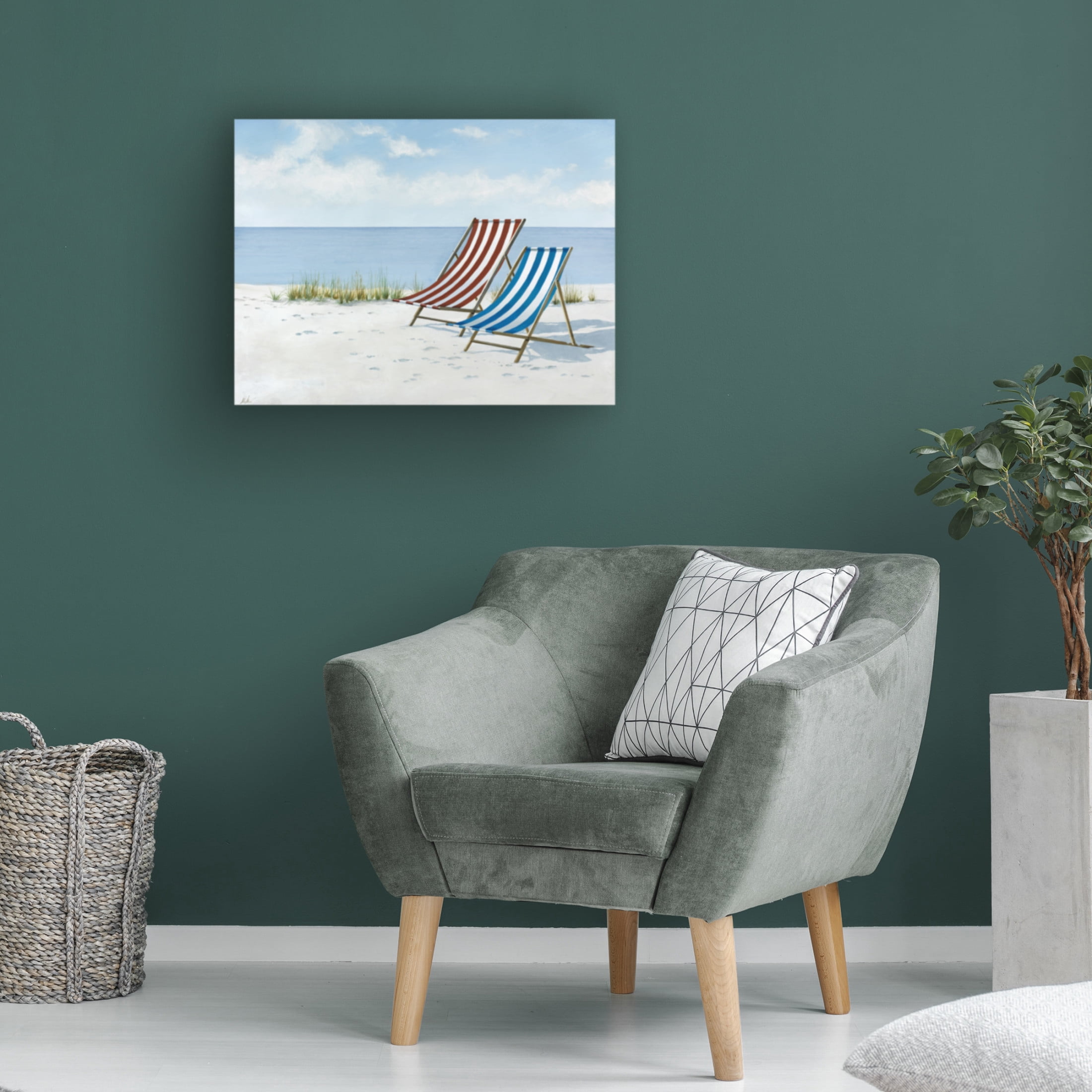 Canvas Wall Art - Max Maxx 'Beach Day 2' Wall Art for Living Room, Bedroom, or Office Décor by Trademark Fine Art - 19 x 14 Inches