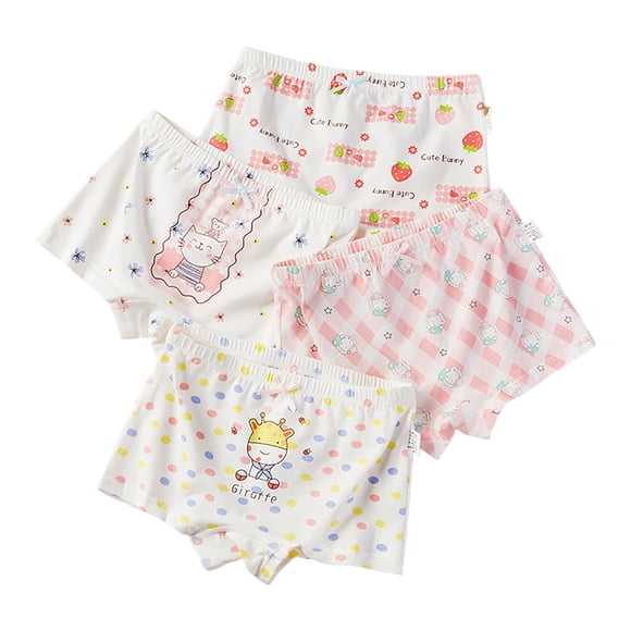 Wxirdiow Girls Cotton Underwear 4pcs Toddler Girls Underwear Organic Cotton Breathable Briefs Tag-Free and Soft Pink Size,XL