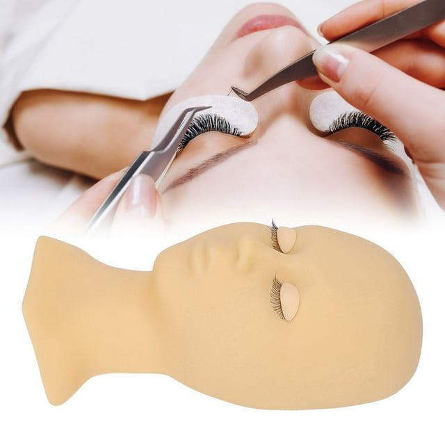 Cabeza De Maniquí, Práctica De Maquillaje Elástico De Alta Simulación Con Ojos De Molde De Cabeza Desmontable, Pestañas Postizas, Usos Para Maquillaje Para